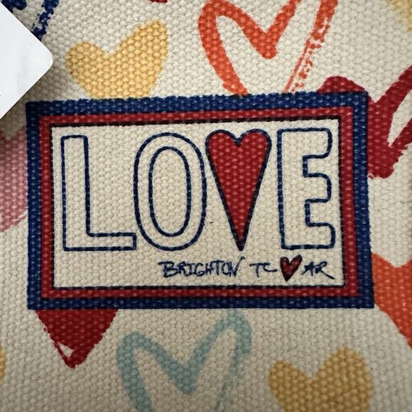 NWT BRIGHTON Red White And You Mini Canvas Tote Crossbody Bag - Picture 2 of 7